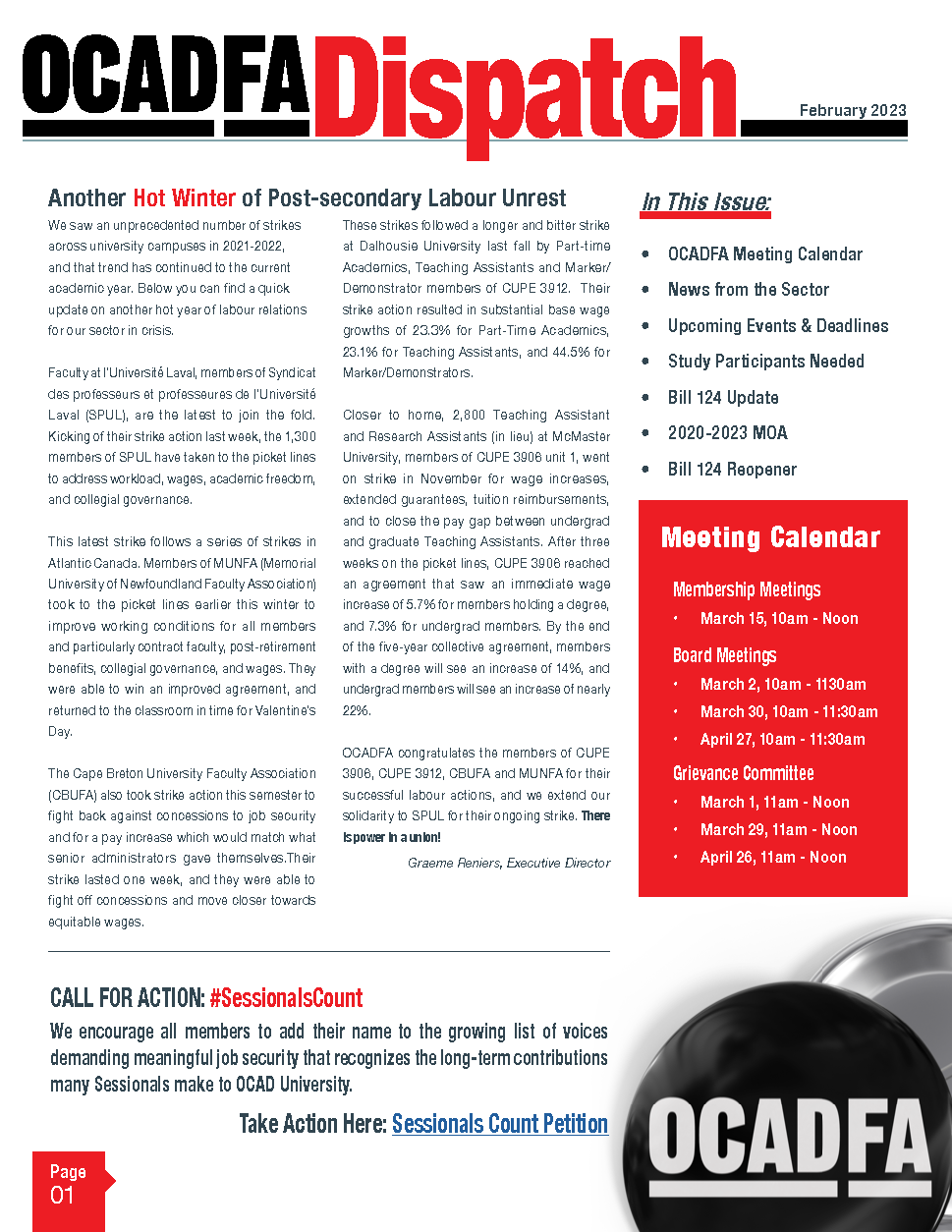 This is a screenshot of the front page of the newsletter. It is too small to read so it is just a graphic to provide an idea of what it looks like.